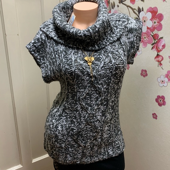 🌺 MUDD Dark Grey Cowl Neck Knit Sweater Tops - Picture 6 of 7